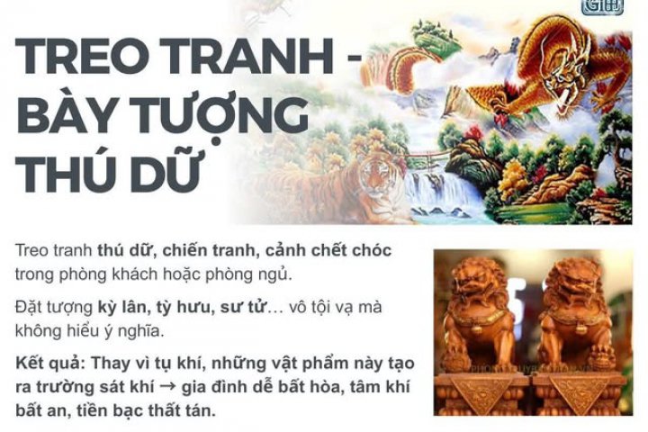 Treo – BÀY VẬT PHẨM PHONG THỦY SAI CÁCH: Phúc Khí Thành Sát Khí